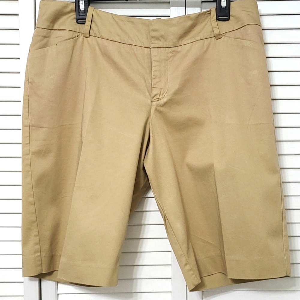 12 Mossimo Streach 5 Pocket Zipper Fly Slack Dressy Bermuda Short 21" Long